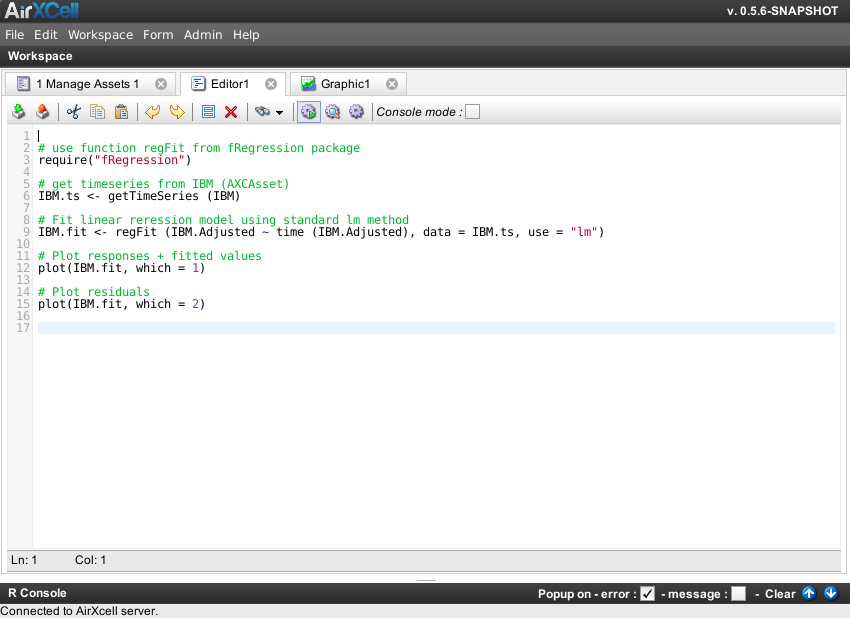 Regression calculation code in editor (2)