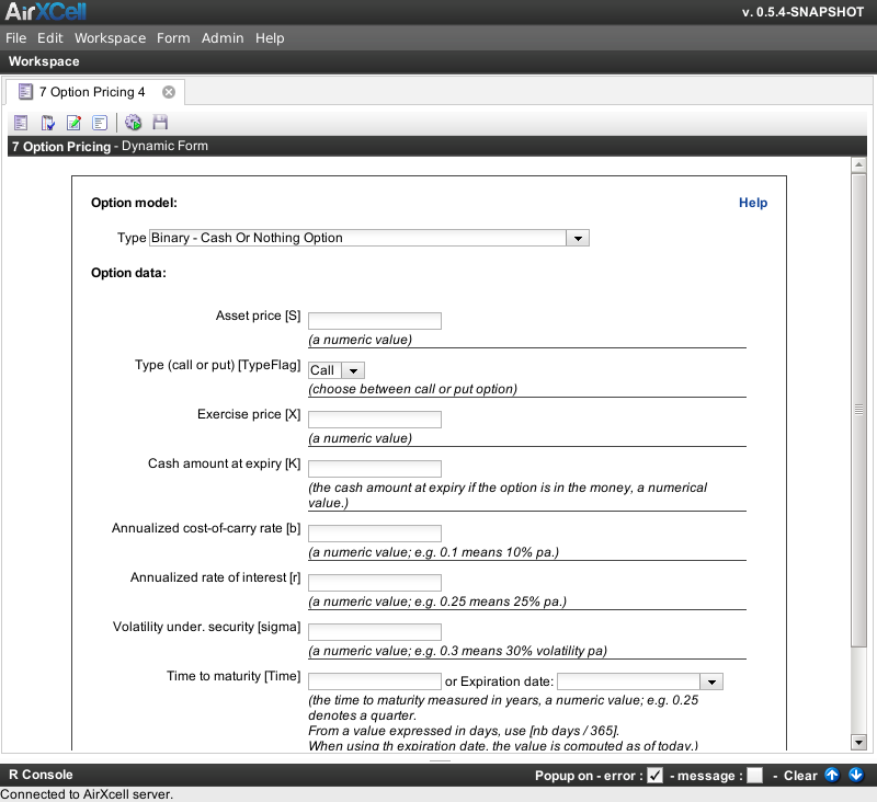 binary option pricing asset pricing