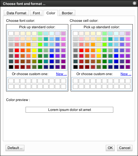 Choose Cell Colors