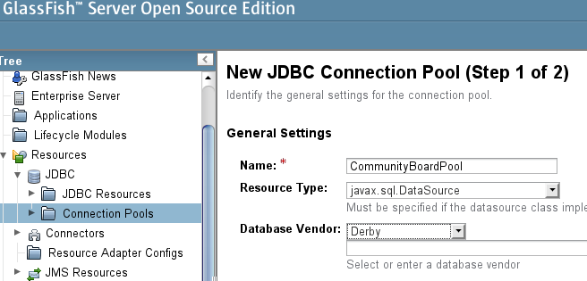 glassfish define datasource 2